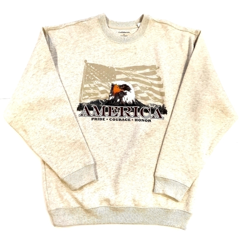 𝅺3/$20 Croft & Barrow Gray America Sweatshirt